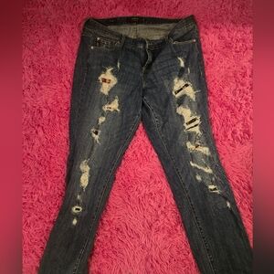 Torrid premium american flag distressed boyfriend jeans (size 18)
